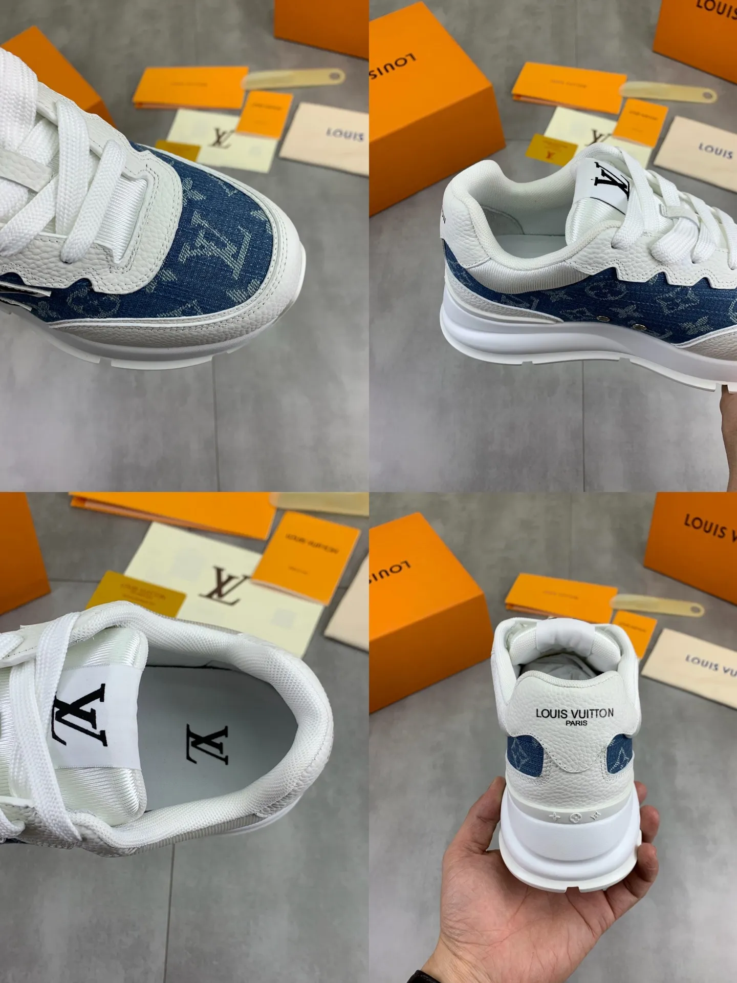 Factory price P700 💶 Top version [LOUIS VUITTON] Couple 🧑‍🤝‍🧑 Craftsman style Counter series (original order) New style 🍀LV Louis Vuitton - top version LV classic high-top trendy shoes! Made of imported original craft calfskin, original breathable lining, and original wear-resistant, lightweight, high-end TPU outsole! High quality products! 2️⃣ colors available, size: female 35-39, male 39-44 (female 40, male 45 46 customized)